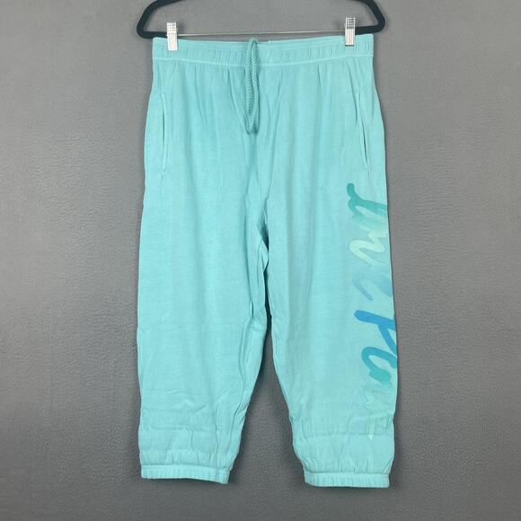 PINK Victoria's Secret Pants Womens Medium Cropped Jogger Sweatpants Drawstring - Picture 1 of 10